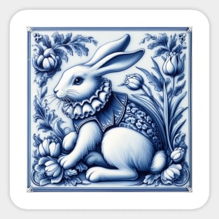 Vintage Dutch Tile: Rabbit No.1 Sticker